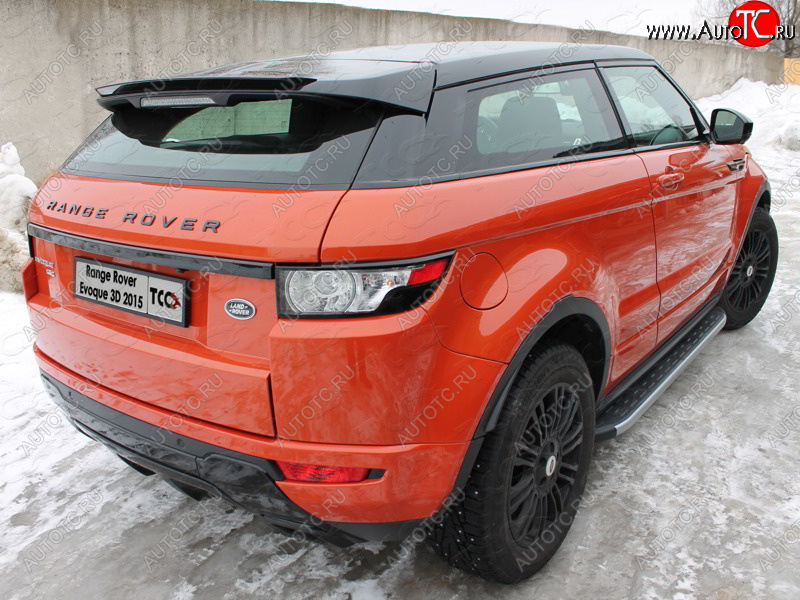 21 349 р. Пороги алюминиевые с пластиковой накладкой, ТСС Тюнинг  Land Rover Range Rover Evoque  1 L538 (2015-2018) рестайлинг 3 дв. (карбон серебро )  с доставкой в г. Тамбов