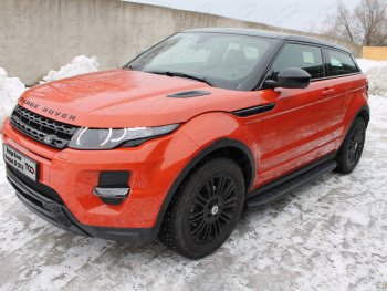 Пороги алюминиевые с пластиковой накладкой ТСС Тюнинг Land Rover (Ленд) Range Rover Evoque (ранж)  1 L538 (2015-2018) 1 L538 рестайлинг 5 дв.