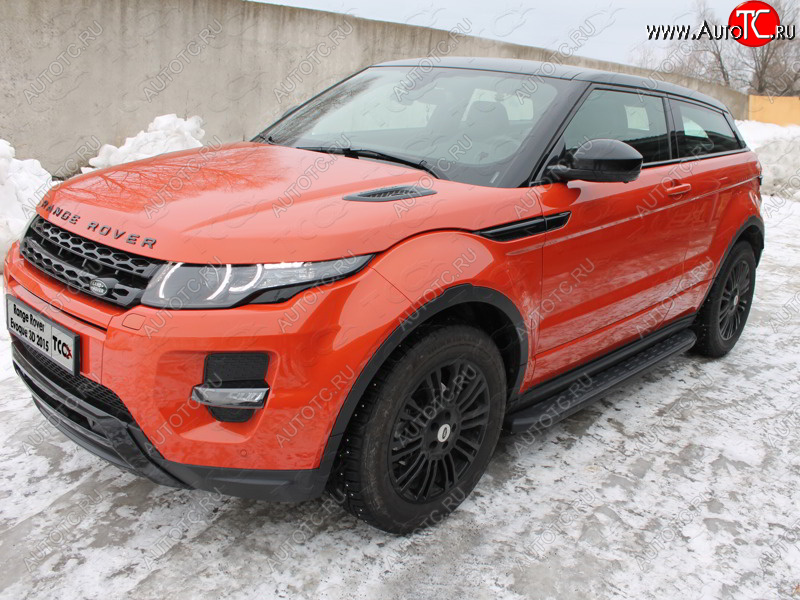 21 349 р. Пороги алюминиевые с пластиковой накладкой ТСС Тюнинг  Land Rover Range Rover Evoque  1 L538 (2015-2018) рестайлинг 5 дв. (карбон черные)  с доставкой в г. Тамбов