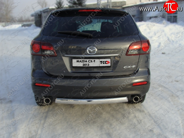 13 999 р. Защита задняя овальная 75х42 мм, ТСС Тюнинг  Mazda CX-9 ( TB,  TC) (2012-2024) 2-ой рестайлинг, дорестайлинг  с доставкой в г. Тамбов