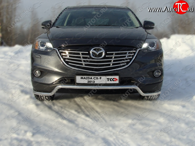 13 999 р. Защита переднего бампера нижняя d42,4 мм ТСС Тюнинг  Mazda CX-9  TB (2012-2015) 2-ой рестайлинг (нержавейка)  с доставкой в г. Тамбов