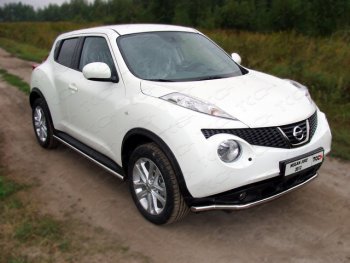 Защита переднего бампера нижняя d42,4 мм ТСС Тюнинг Nissan Juke 1 YF15 дорестайлинг (2010-2014)  (нержавейка)