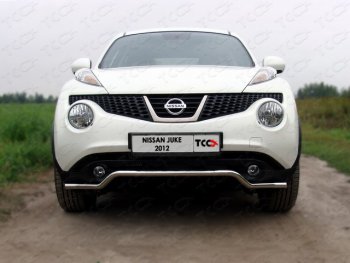 12 999 р. Защита переднего бампера кенгурин 42,4 мм ТСС Тюнинг Nissan Juke 1 YF15 дорестайлинг (2010-2014) (нержавейка)  с доставкой в г. Тамбов. Увеличить фотографию 1