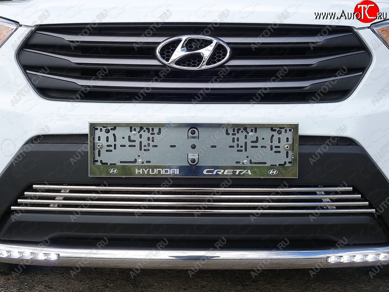 6 249 р. Рамка гос. номера ТСС Тюнинг Hyundai Creta GS дорестайлинг (2015-2019) (нержавейка)  с доставкой в г. Тамбов