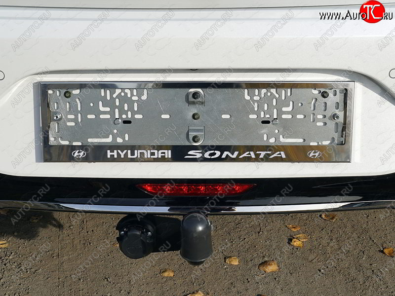 6 249 р. Рамка гос. номера ТСС Тюнинг Hyundai Sonata DN8 (2019-2022) (нержавейка)  с доставкой в г. Тамбов