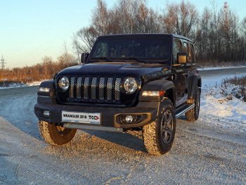 Рамка гос. номера (5 дв.) ТСС Тюнинг Jeep (Джип) Wrangler (Вранглер)  JL (2018-2024) JL  (нержавейка)