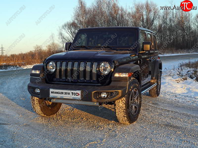 6 449 р. Рамка гос. номера (5 дв.) ТСС Тюнинг Jeep Wrangler JL (2018-2025) (нержавейка)  с доставкой в г. Тамбов