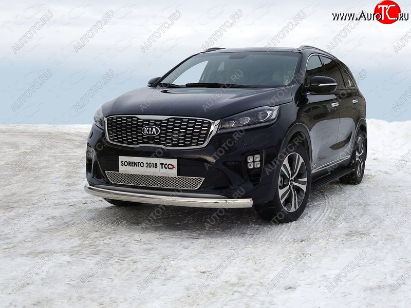 6 449 р. Рамка гос. номера ТСС Тюнинг KIA Sorento UM/Prime рестайлинг (2018-2020) (нержавейка)  с доставкой в г. Тамбов