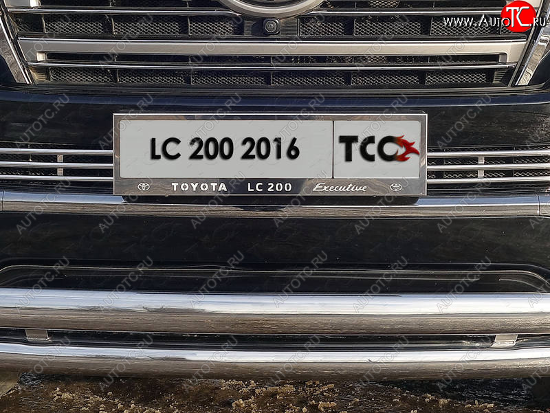 6 449 р. Рамка гос. номера ТСС Тюнинг Toyota Land Cruiser 200 2-ой рестайлинг (2015-2021) (нержавейка)  с доставкой в г. Тамбов