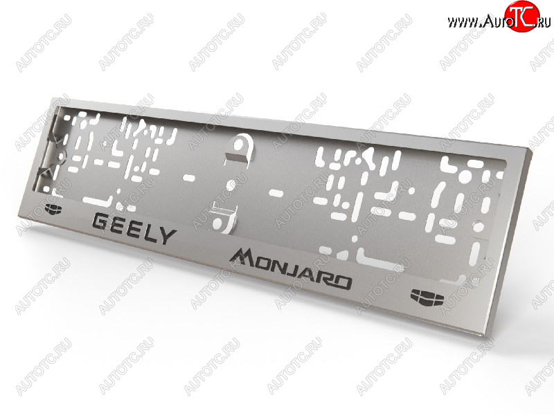 5 299 р. Рамка гос. номера ТСС Тюнинг Geely Monjaro (2022-2025) (нержавейка)  с доставкой в г. Тамбов