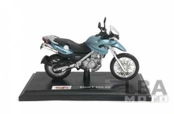 Модель мотоцикла BMW R650GS Голубого цвета масштаб 118  пм-00016574