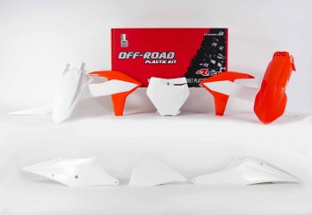 Комплект пластика R-Tech KTM SXSX-FXCXC-F 2019 (R-KITKTM-OEM-599) оранжевый-белый  r-kitktm-oem-599