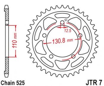 Звезда цепного привода JTR7 44  jtr7.44