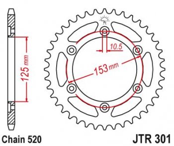 Звезда цепного привода JTR301 40  jtr301.40
