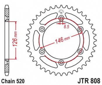 Звезда цепного привода JTR808 47SC  jtr808.47sc