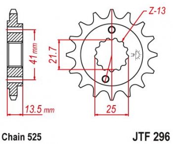 Звезда цепного привода JTF296 15  jtf296.15