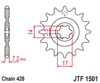 Звезда цепного привода JTF1501.14  jtf1501.14