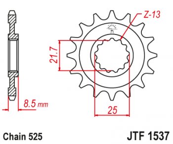 Звезда цепного привода JTF1537.16  jtf1537.16