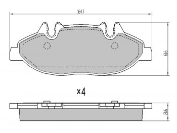 Колодки тормозные перед FR-FL SAT Mercedes-Benz Vito W639 рестайлинг (2010-2014)