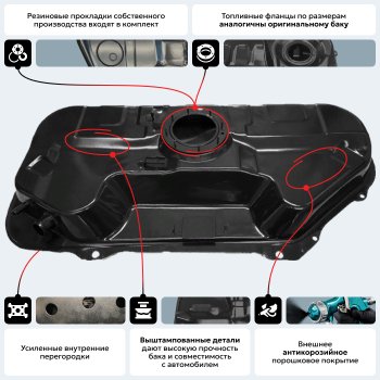 11 499 р. Топливный бак (антикоррозия)сталь Hyundai i20 PB хэтчбэк дорестайлинг (2008-2012)  с доставкой в г. Тамбов. Увеличить фотографию 14