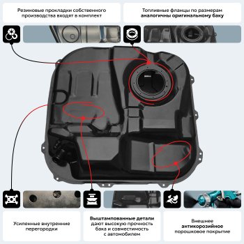 9 999 р. Топливный бак (645х690х245), (Дизель + Бензин), (антикоррозия) сталь ORKA    с доставкой в г. Тамбов. Увеличить фотографию 17