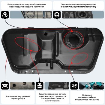 13 999 р. Топливный бак ORKA Chevrolet Lanos T100 седан (2002-2017) (антикоррозия)  с доставкой в г. Тамбов. Увеличить фотографию 18