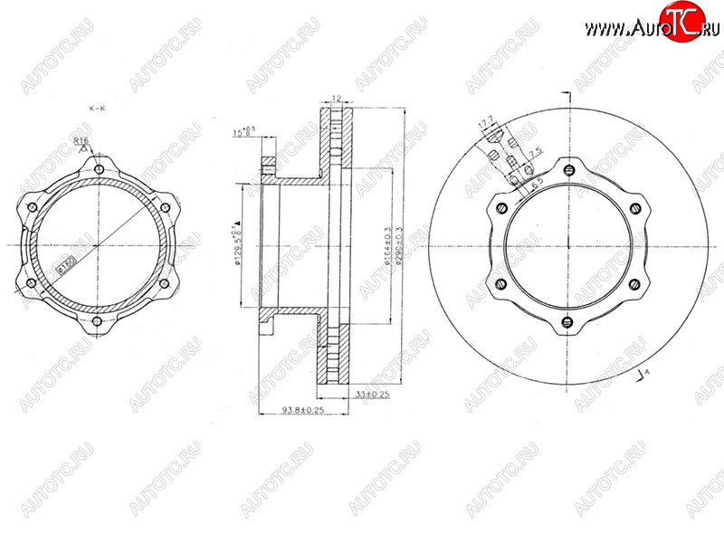 4 099 р. Диск тормозной передний Ø290 SAT  ГАЗ ГАЗель Next ( A21,A22, С41, С42,  A21,A22, С41, С42, Фермер,  A60,A63, A64,  A62,А65,  A31,A32, C45, C46) - ГАЗель NEXT Citiline  А68  с доставкой в г. Тамбов