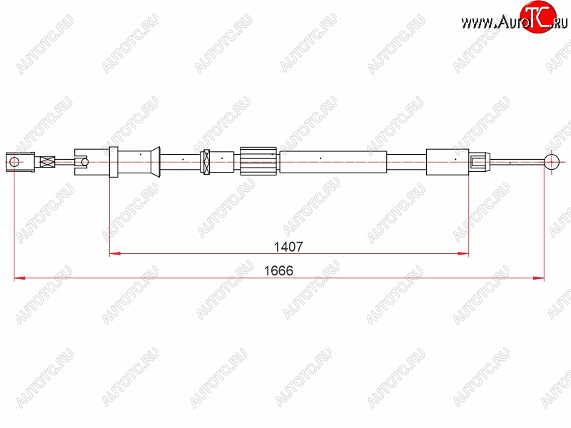 1 019 р. Трос ручного тормоза LH-RH SAT  Mercedes-Benz Sprinter  W906 (2006-2018), Volkswagen Crafter  1 (2006-2017)  с доставкой в г. Тамбов