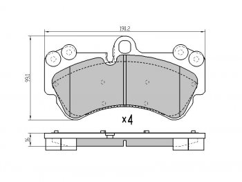 Колодки тормозные перед FL-FR SAT Volkswagen Touareg GP рестайлинг (2006-2010)