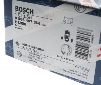 1 869 р. Колодки тормозные задние барабанные (4шт.) BOSCH Renault Logan 1 дорестайлинг (2004-2010)  с доставкой в г. Тамбов. Увеличить фотографию 4