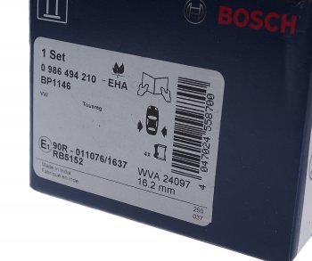 2 479 р. Колодки тормозные задние (4шт.) BOSCH Volkswagen Touareg GP рестайлинг (2006-2010)  с доставкой в г. Тамбов. Увеличить фотографию 3