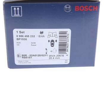 2 899 р. Колодки тормозные передние (4шт.) BOSCH Audi A6 C5 дорестайлинг, седан (1997-2001)  с доставкой в г. Тамбов. Увеличить фотографию 4