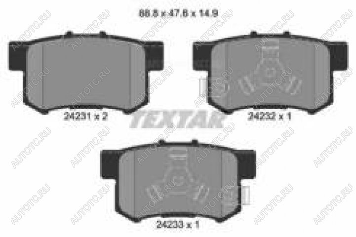 3 099 р. Колодки тормозные задние (4шт.) TEXTAR Honda CR-V RD4,RD5,RD6,RD7,RD9  рестайлинг (2004-2006)  с доставкой в г. Тамбов