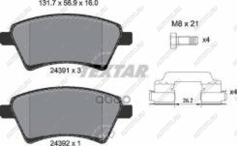 3 599 р. Колодки тормозные передние (4шт.) TEXTAR Suzuki SX4 YA21S,YB21S дорестайлинг, хэтчбэк (2006-2011)  с доставкой в г. Тамбов