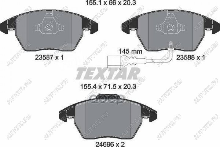 5 199 р. Колодки тормозные передние (4шт.) TEXTAR Audi A1 8X1 хэтчбэк 3 дв. дорестайлинг (2010-2014)  с доставкой в г. Тамбов