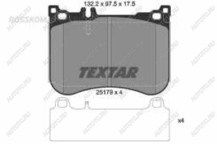 10 599 р. Колодки тормозные передние (4шт.) TEXTAR Mercedes-Benz S class X222 седан дорестайлинг (2014-2017)  с доставкой в г. Тамбов