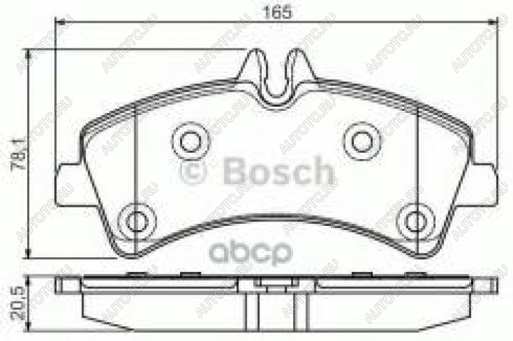 3 099 р. Колодки тормозные задние (4шт.) BOSCH Volkswagen Crafter 1 (2006-2017)  с доставкой в г. Тамбов