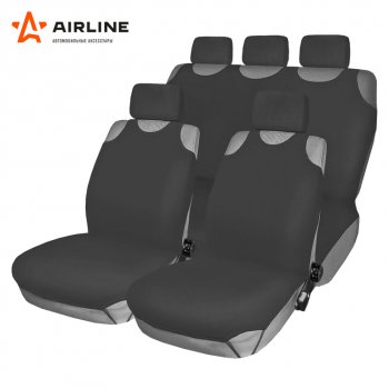 2 199 р. Универсальные чехлы сидений (майка, 7 предм., полиэстер) AIRLINE   (серые)  с доставкой в г. Тамбов. Увеличить фотографию 4