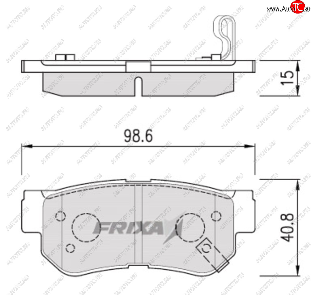 949 р. Колодки тормозные задние (4шт.) HANKOOK FRIXA Hyundai Getz TB хэтчбэк 5 дв. дорестайлинг (2002-2005)  с доставкой в г. Тамбов