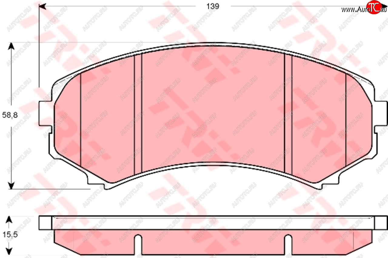 2 979 р. Колодки тормозные передние (4шт.) TRW Mitsubishi Grandis (2003-2009)  с доставкой в г. Тамбов