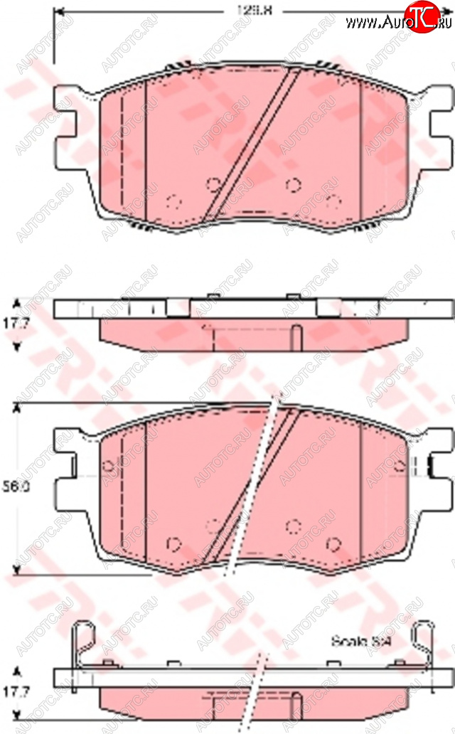 3 989 р. Колодки тормозные передние (4шт.) TRW KIA Rio 2 JB дорестайлинг, хэтчбэк 5 дв. (2005-2009)  с доставкой в г. Тамбов