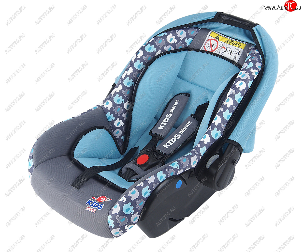 4 499 р. Автокресло детское 0-13кг (0+) 0-1.5лет лазурные слоны Luna SG321 KIDS PLANET SIGER kres2559  с доставкой в г. Тамбов