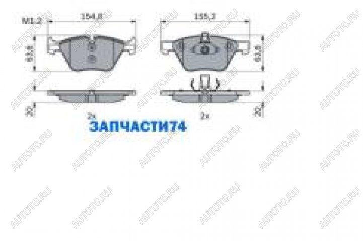 1 999 р. Колодки тормозные передние (4шт.) BOSCH BMW 5 серия E60 седан дорестайлинг (2003-2007)  с доставкой в г. Тамбов