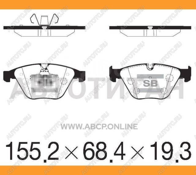 2 999 р. Колодки тормозные передние (4шт.) SANGSIN BMW 3 серия E90 седан дорестайлинг (2004-2008)  с доставкой в г. Тамбов