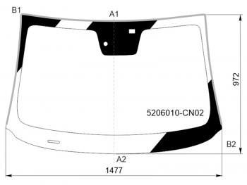 Стекло лобовое (Датчик дождя Молдинг) FUYAO Changan (Чанган) UNI-T (Уни) (2020-2025) дорестайлинг, рестайлинг