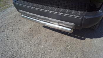 Защита задняя d75х42 мм (центральная) ТСС Тюнинг Toyota Land Cruiser Prado  J250 (2023-2025) (нержавейка)