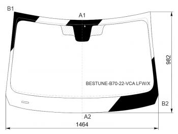 Стекло лобовое (Антенна) XYG FAW Bestune B70 лифтбэк (2020-2024)