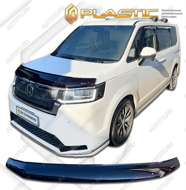 2 079 р.  Дефлектор капота (р. Японии) CA-Plastic  Honda StepWagon  RP6,RP7, RP8 (2022-2024) минивэн дорестайлинг (серия Classic черный)  с доставкой в г. Тамбов