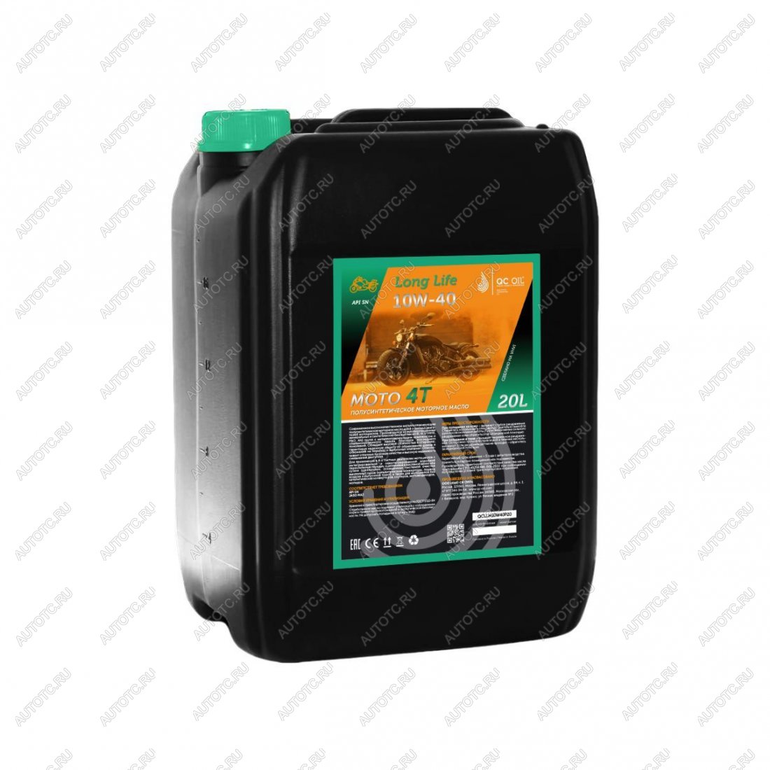 33 999 р. Моторное масло 10W-40 МОТО 4Т QC OIL Long Life полусинтетическое плакирующее, канистра 20л QC OIL qcllm10w40p20  с доставкой в г. Тамбов
