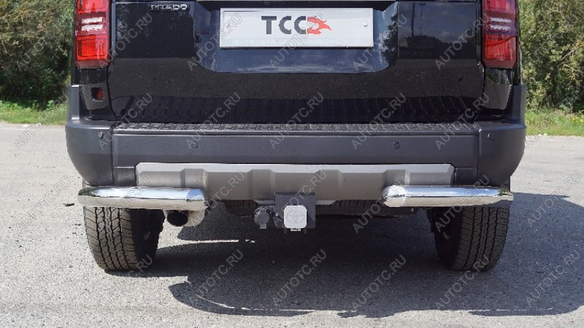 26 999 р. Защита задняя d76.1 мм (уголки) ТСС Тюнинг  Toyota Land Cruiser Prado  J250 (2023-2025) (нержавейка)  с доставкой в г. Тамбов